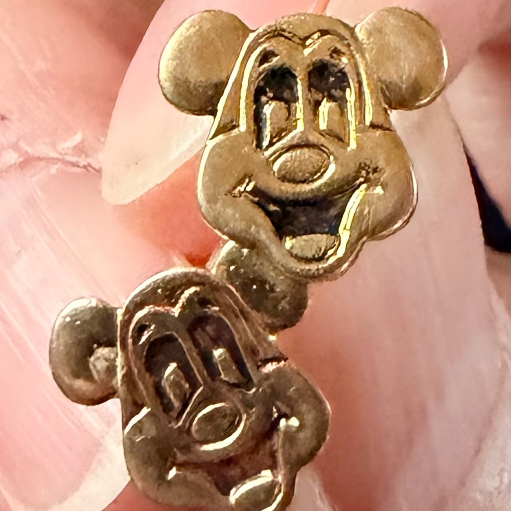 Vintage Gold Mickey Mouse Earrings